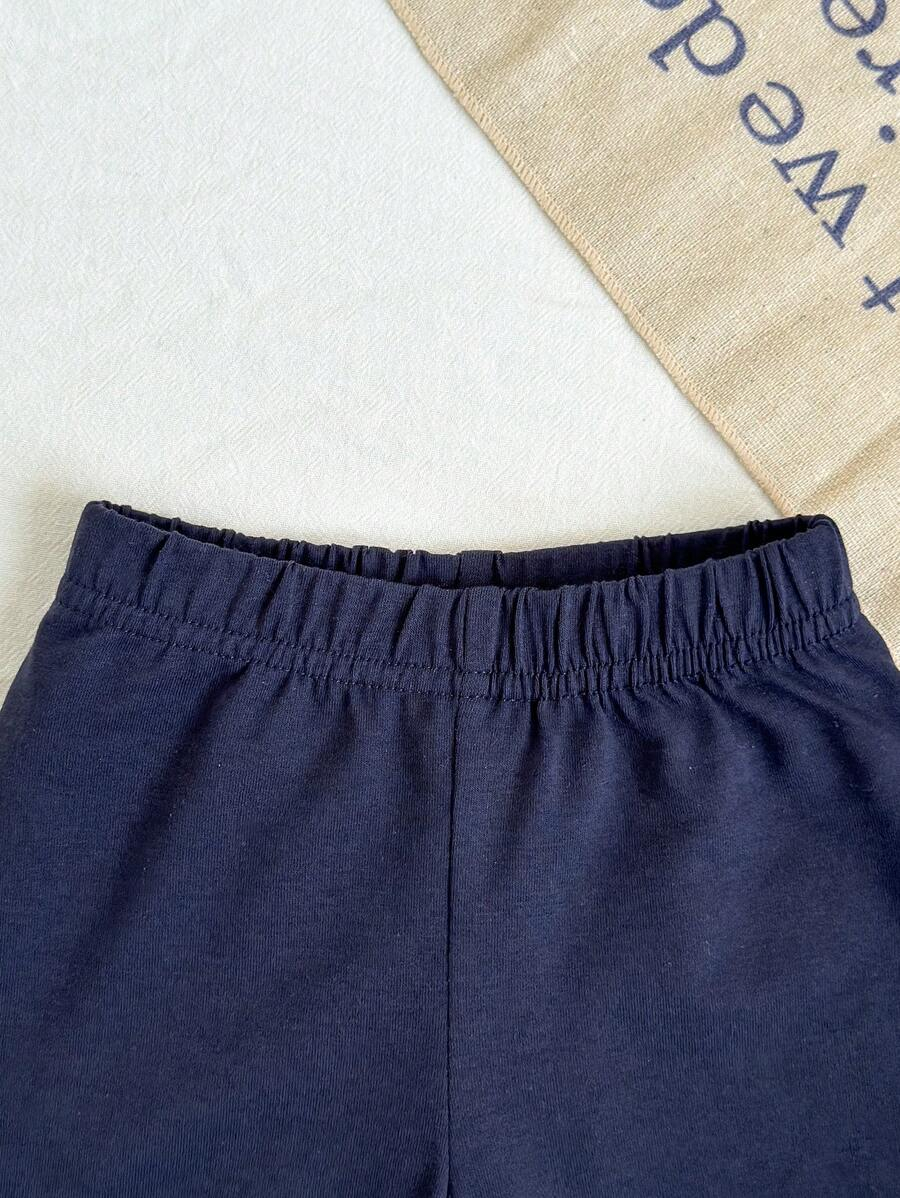 SHEIN 2pcs Newborn Baby Boy Blue & White Striped Printed Brown Pocket Short Sleeve Romper And Elastic Waist Shorts Outfit Set, Soft & Comfortable, Suitable For Home & Outdoor, Spring/Summer, Baby Bodysuit, Baby Boy Shorts, Newborn Clothes,0-9 Month Boy Clothes NB00098 - Image 9