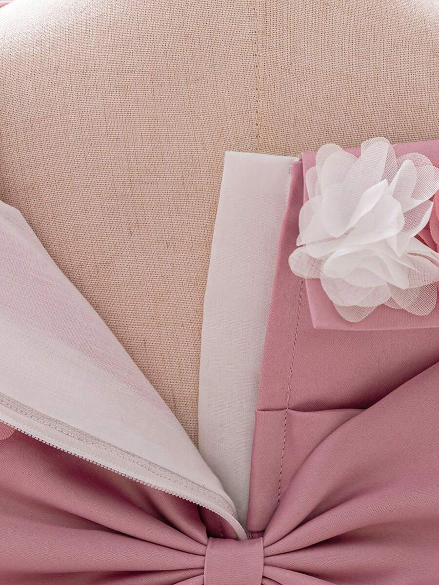 1pc Baby Girl Princess Style Tulle Dress With 3D Flower Appliques For Birthday Party Summer BG00049 - Image 6