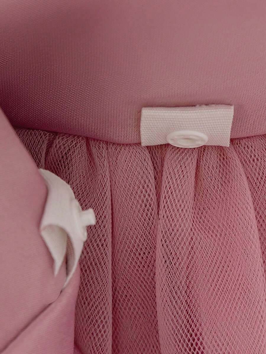 1pc Baby Girl Princess Style Tulle Dress With 3D Flower Appliques For Birthday Party Summer BG00049 - Image 8