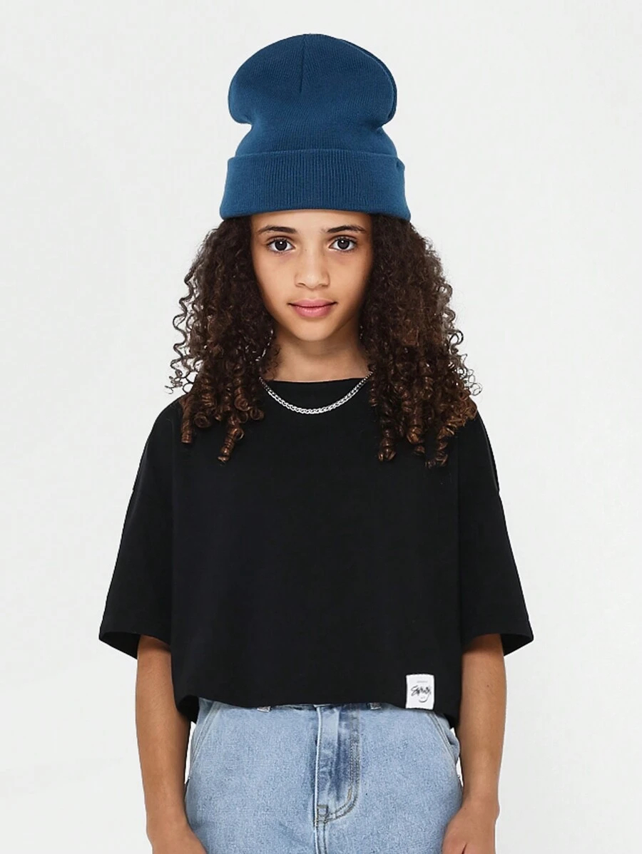 SUMWON Cropped Jersey Tee With Chain Necklace Streetwear Essential Fall Spring Wardrobe Must Have Urban Casual Youth Modern Layering Fashion TG-8-12-00028 - Image 2