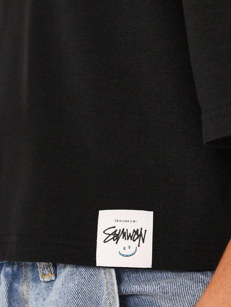 SUMWON Cropped Jersey Tee With Chain Necklace Streetwear Essential Fall Spring Wardrobe Must Have Urban Casual Youth Modern Layering Fashion TG-8-12-00028 - Image 5