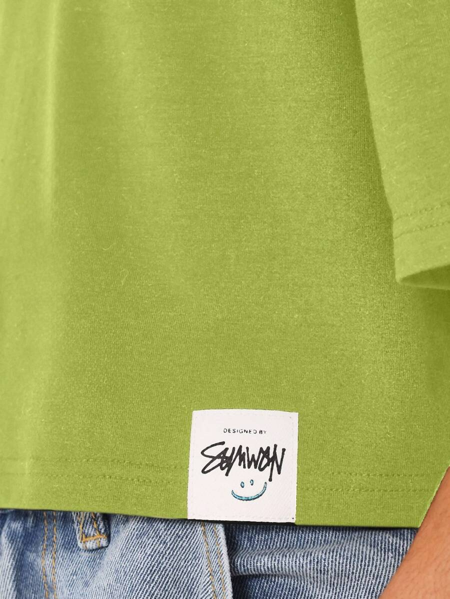 SUMWON Cropped Jersey Tee With Chain Necklace Streetwear Essential Fall Spring Wardrobe Must Have Urban Casual Youth Modern Layering Fashion TG-8-12-00028 - Image 14