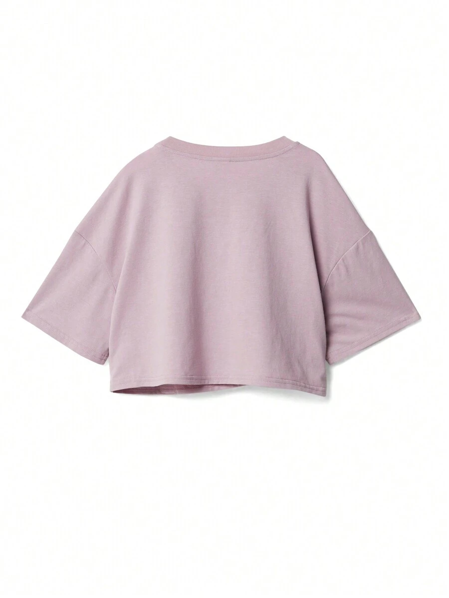 SUMWON Cropped Jersey Tee With Chain Necklace Streetwear Essential Fall Spring Wardrobe Must Have Urban Casual Youth Modern Layering Fashion TG-8-12-00028 - Image 16