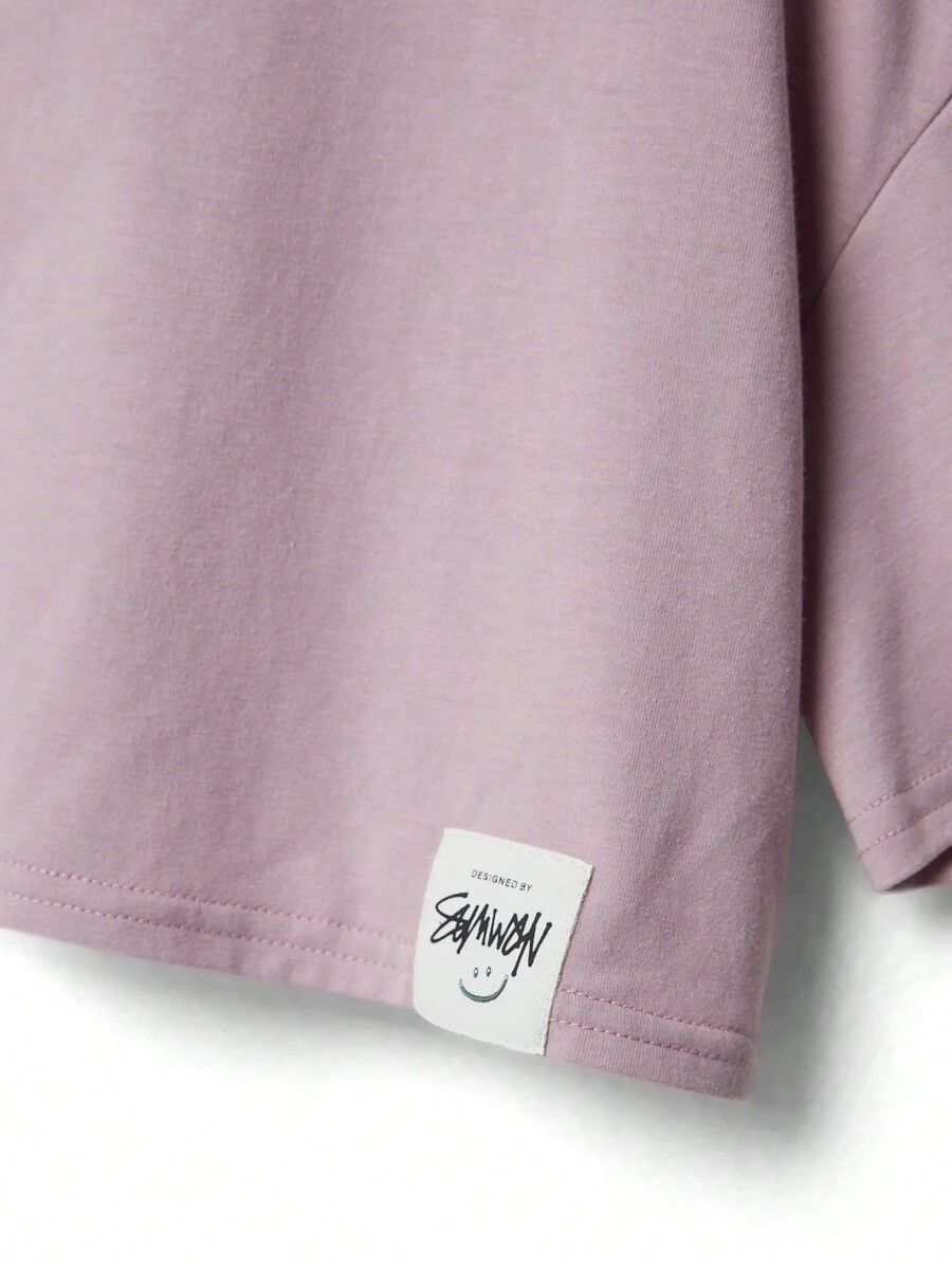 SUMWON Cropped Jersey Tee With Chain Necklace Streetwear Essential Fall Spring Wardrobe Must Have Urban Casual Youth Modern Layering Fashion TG-8-12-00028 - Image 18