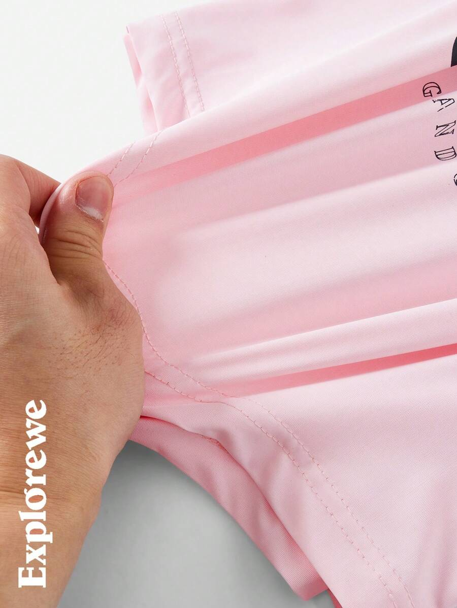 SHEIN Youth Girls' Outdoor Casual Cactus & Letter Print Round Neck T-Shirt, Pink, Summer TG-8-12-00054 - Image 8