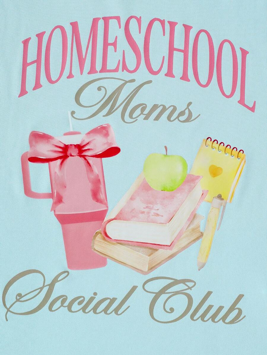 SHEIN Tween Girls Casual Simple Refreshing Front Print T-Shirt TG-8-12-00058 - Image 5