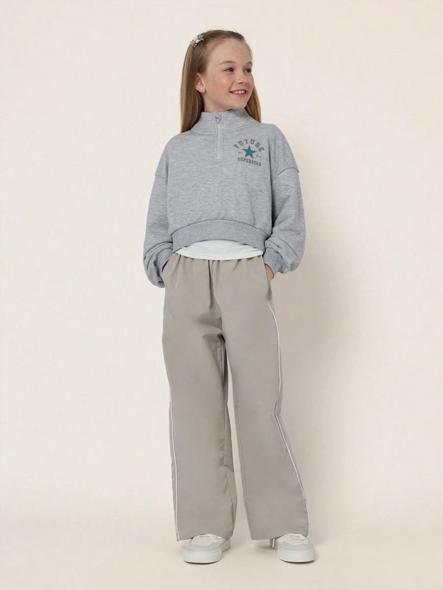 SUMWON Future Superstar Half Zip Pullover Athletic Sweatshirt Winter Casual Long Sleeve Sporty College Style Workout Youth Top TG-8-12-00059 - Image 4