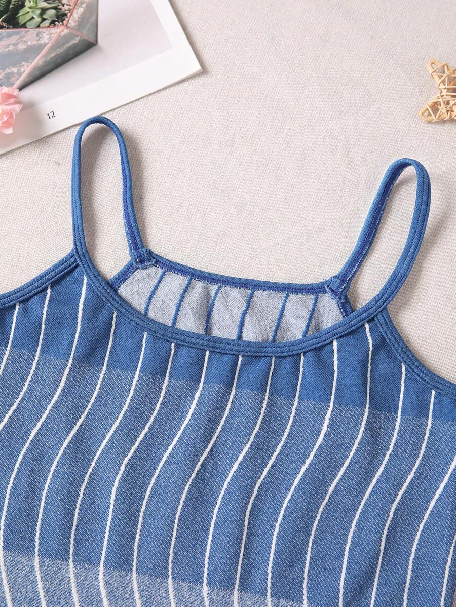 SHEIN Tween Girl Summer Wave Striped Sports Tank Top TG-8-12-00060 - Image 5