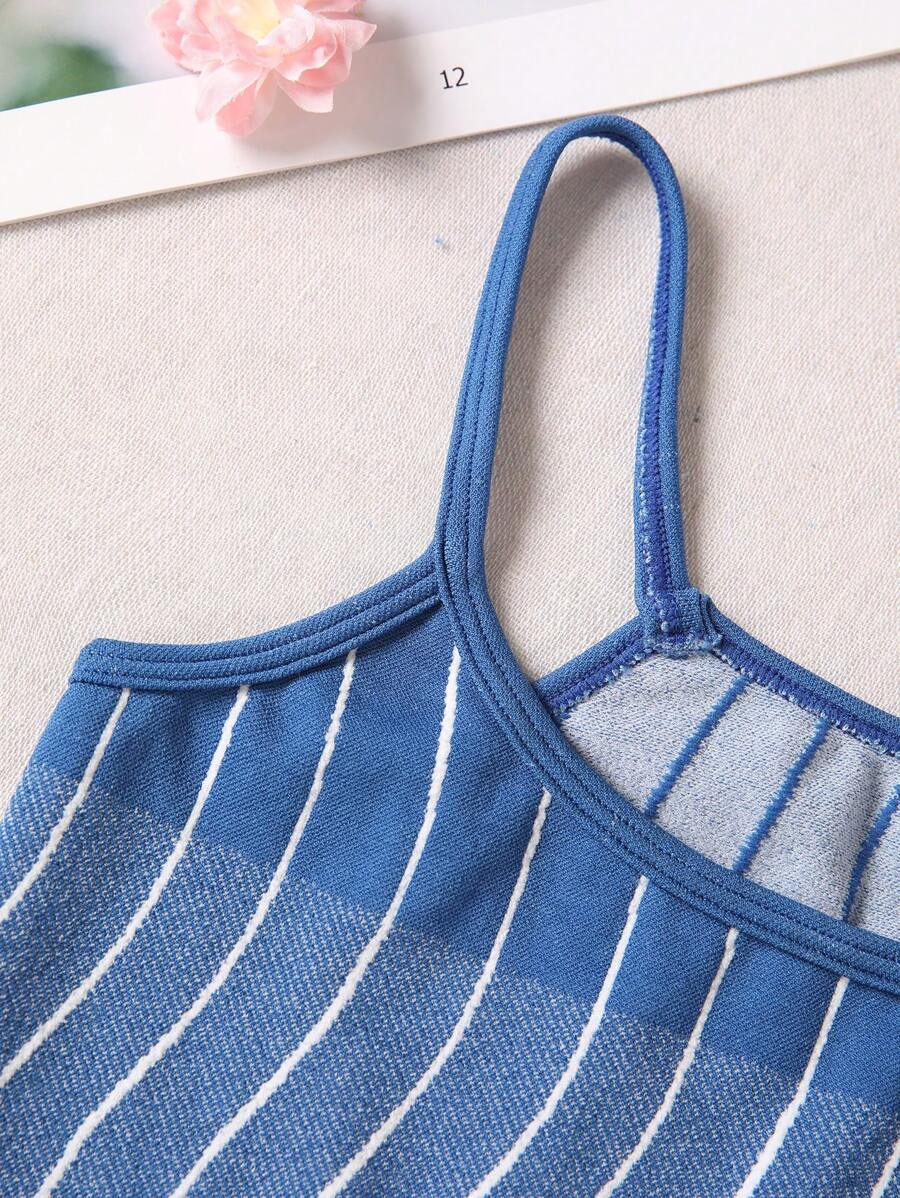 SHEIN Tween Girl Summer Wave Striped Sports Tank Top TG-8-12-00060 - Image 6