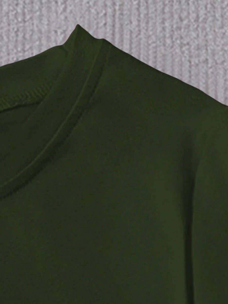 SHEIN Tween Girl Y2K Casual Blue Side Ruched Long Sleeve All-Match T-Shirt For Look TG-8-12-00067 - Image 4