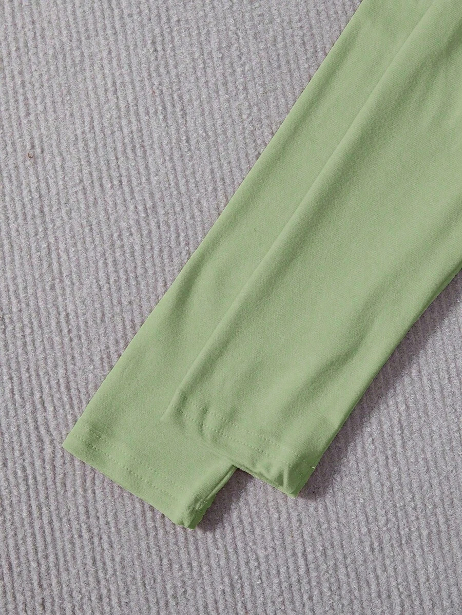 SHEIN Tween Girl Y2K Casual Blue Side Ruched Long Sleeve All-Match T-Shirt For Look TG-8-12-00067 - Image 12