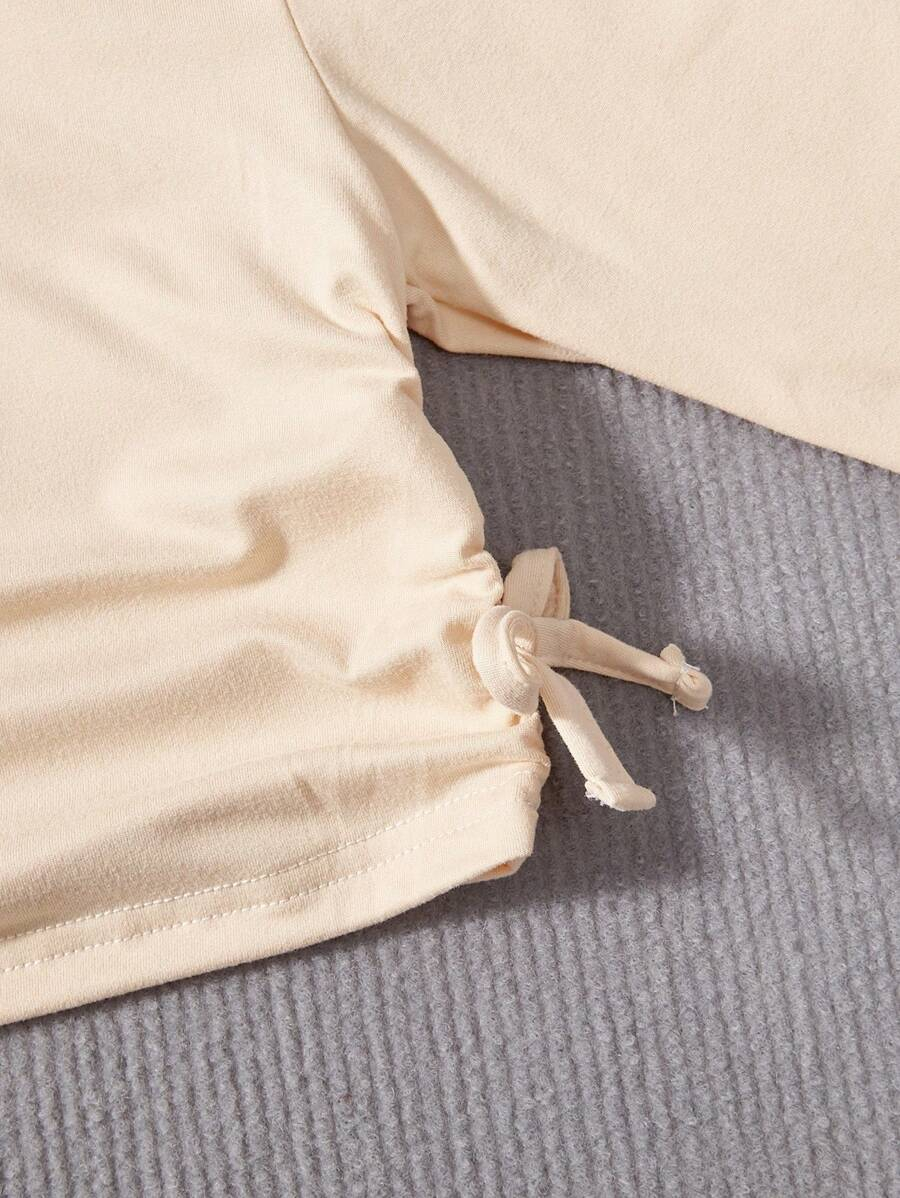 SHEIN Tween Girl Y2K Casual Blue Side Ruched Long Sleeve All-Match T-Shirt For Look TG-8-12-00067 - Image 17