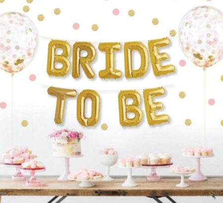 Bride To Be Foil Balloon Set - Gold/Silver