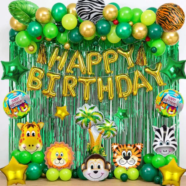 Animals / Jungle Theme Birthday Party Decorations Full Set of Balloons & Items
