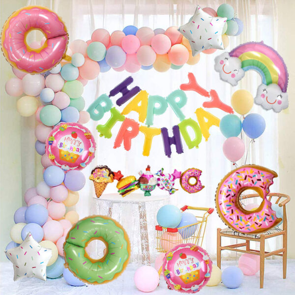 Donuts Theme Birthday Party Decorations Full Set of Balloons & Items