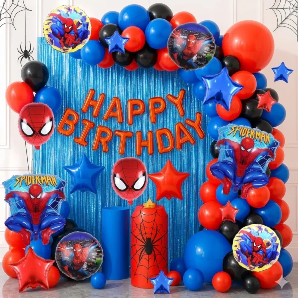 Spider Man Theme Birthday Party Decorations Full Set of Balloons & Items