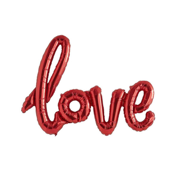 " Love " Foil Balloons Banner – Slim – Red