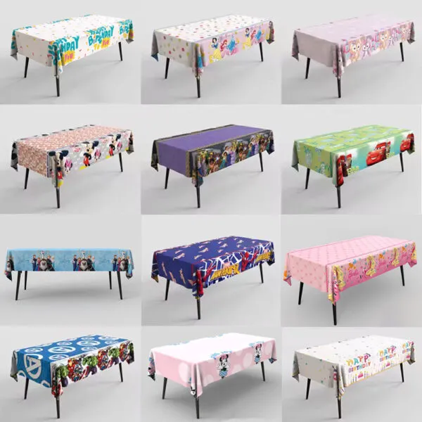 Cartoon Theme Plastic Table Cover For Birthday Party