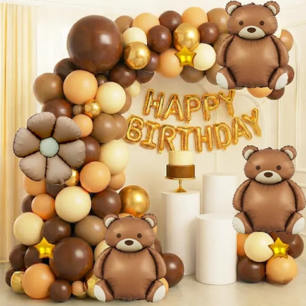 Teddy Bear Theme Birthday Decorations Full Set of Balloons & Items