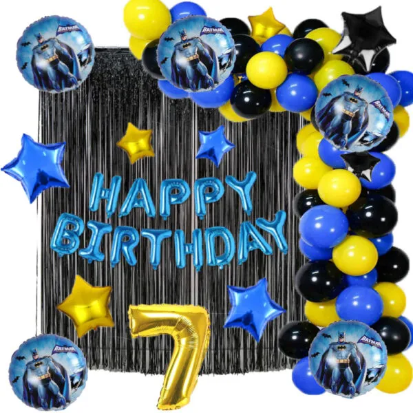 Batman Theme Birthday Party Decorations Full Set of Balloons & Items