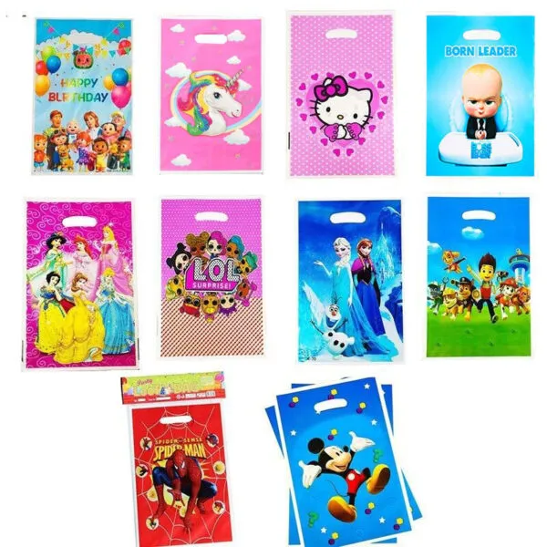 Cartoon Theme Plastic Goodies/Favor Bags - 10 Pcs