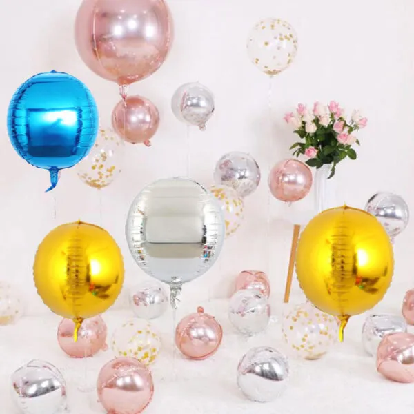 4D Round Foil Balloons 22" Inch - Single Color